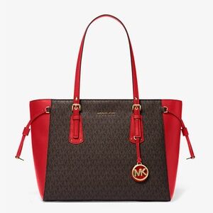 Michael Kors Voyager Medium Tote Logo Red